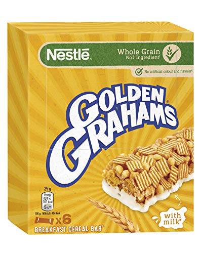 Nestlé Golden Graham Barritas de Cereales con Maíz y Trigo Tostado, 6 x 25g