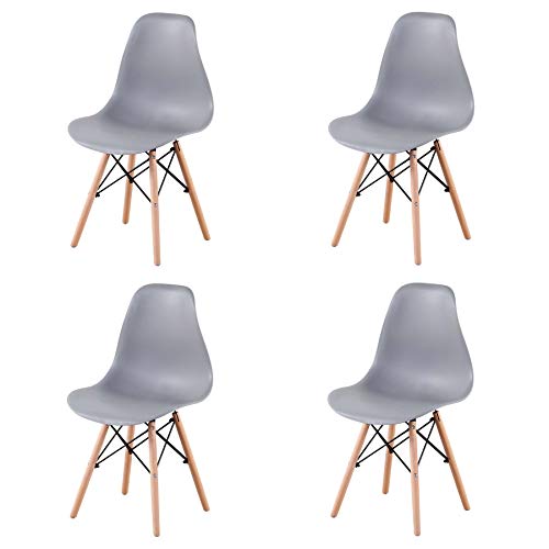 Pack 4/6 sillas de Comedor,Silla diseño nórdico Estilo (Gris-4)