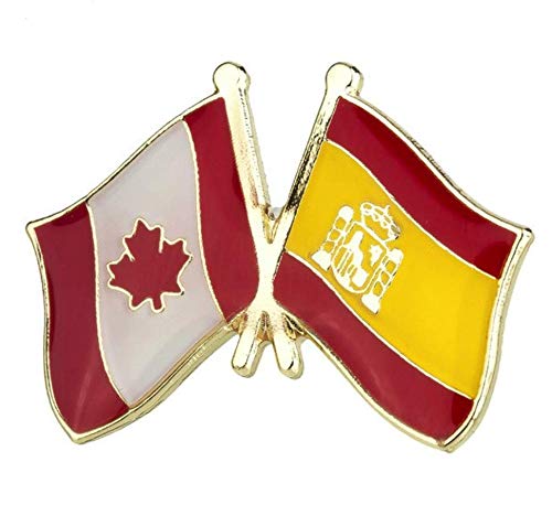 Pin de Traje de Bandera de Canada y España