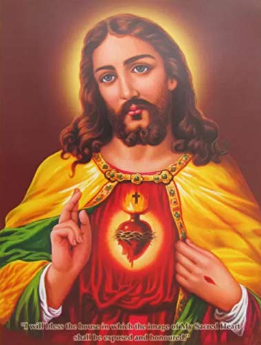 Pintura de diamante 5D para manualidades con diamante de imitación religioso, Sagrado Corazón de Jesús, mosaico de diamantes bordado cristiano, punto de cruz, decoración del hogar, 30 x 40 cm
