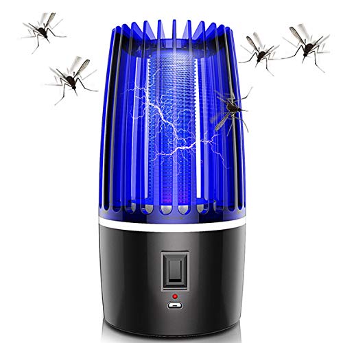 Queta Lámpara antimosquitos con Descarga eléctrica, Asesino de Mosquitos Recargable USB 2020, Asesino de Mosquitos domésticos Interior y Exterior, Equipado con una batería Grande de 4000 mAh.