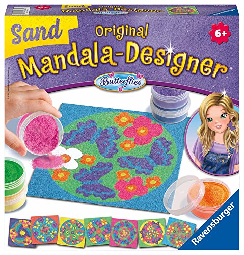 Ravensburger - Mandala Designer Sand Butterflies, con 8 Modelos y 6 frascos de Arena (299010)