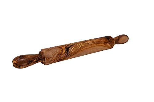 Rodillo de cocina de madera de olivo, 42 cm