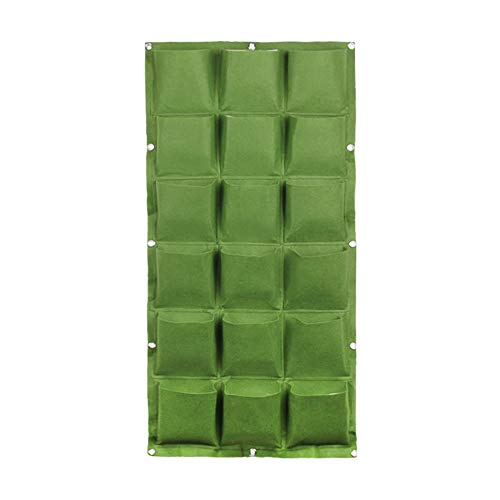 SFGHOUSE Bolsas de cultivo para colgar en la pared, verticales, para jardín, para exteriores, interiores, 9/18/36 bolsillos (50 x 100 cm), color verde