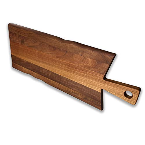 Tabla de cortar profesional de madera grande para cocina – 100% fabricada en Italia en madera maciza de nogal nacional grande rectangular 61 x 23 x 2 cm con acabado al aceite