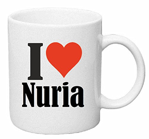 taza para café I Love Nuria Cerámica Altura 9.5 cm diámetro de 8 cm de Blanco
