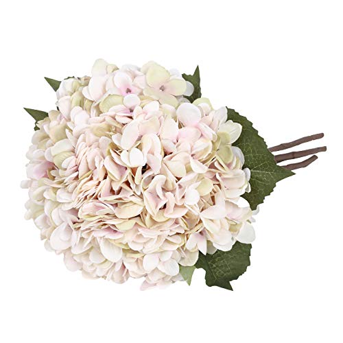 Tifuly Artificial Hydrangea Flower, 5 PCS Ramos de hortensias de Seda de Tallo Largo para Bodas, hogar, Hotel, decoración de Fiestas, centros de Mesa (Rosa Vintage)