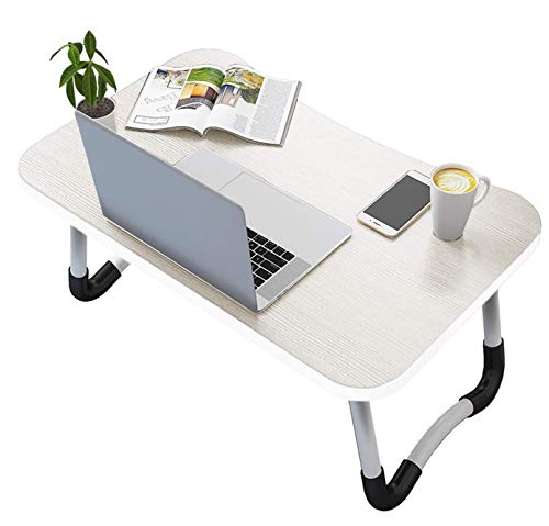 Vasen Mesa Ordenador Portátil Plegable Mesa para portátil Mesa Cama Ergonómico Bandeja para Desayuno 60 x 40 cm (Blanco)