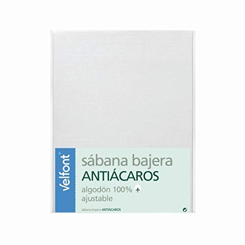 Velfont - Sábana Bajera Antiácaros 180, Blanco
