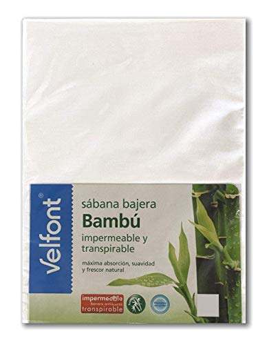 Velfont Sabana Bajera Bambu Impermeable y Transpirable Protector de colchon (150X190/200)