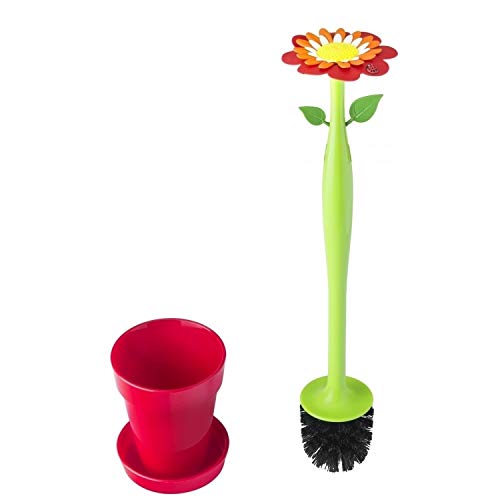 VIGAR Flower Power Escobillero de Baño de Pie, Ppn, Rojo