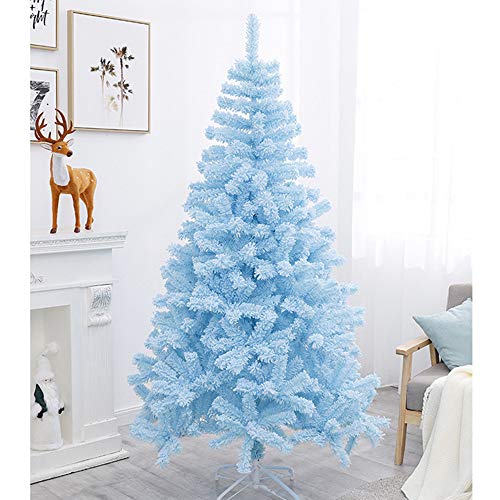 WOXING Árbol De Navidad,Deluxe Arbol De Navidad,Tree Star Duradera Larga Vida De Navidad Artificial Árbol De Navidad,Blanco Cálido Llevó-Azul 210cm(83inch)