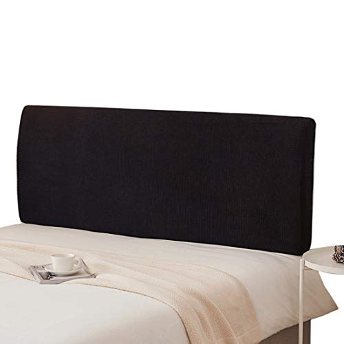ZUQ - Funda para cabecero de cama, extensible, protector de noche decorativo antipolvo, funda para cabecero de cama, incluye funda trasera de 180 cm, color negro