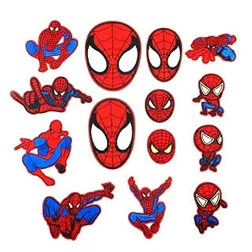 14 piezas Parche de Spiderman Sticker,Parches Termoadhesivos Ropa Parches, Etiqueta engomada del bordado,DIY Coser O Planchar En Los Parches Apliques.