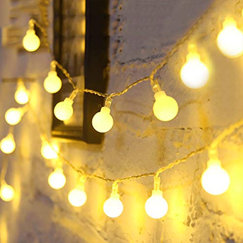 40 LED 16ft Cadena Luces USB, IP65 Impermeable, Fulighture Decorativas Guirnaldas Luminosas para Exterior,Interior, Jardines, Casas, Boda, Fiesta de Navidad Decoración(luz blanca cálida)