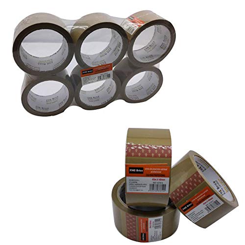 6 Rollos cinta adhesiva para embalar para paquetes y cajas Ideal para mudanzas y envíos Precinto Embalar Extrafuerte y Resistente (100 metros x 4,8 cn)