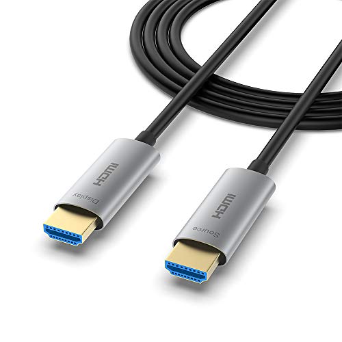 ATZEBE Cable HDMI Fibra Óptica - 15m, Cable HDMI 4k Compatible con 4K 60Hz HDR 4:4:4, Alta Velocidad 18Gbps, 3D, ARC, HEC, CEC, HDCP 2.2