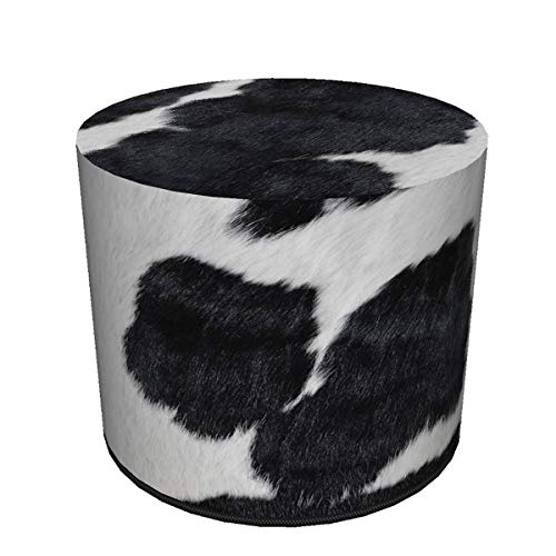 BERTONI 'Diseño Pouf Asiento Puff Taburete 40 x 40 Fieltro Funda Multicolor Impresión Diseño Vaca