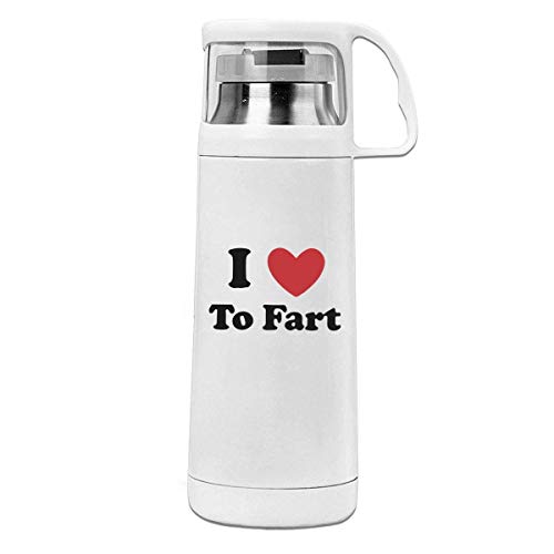 Bestqe Termo,Botella de agua,Tazas térmicas I Love to Fart Insulated Stainless Steel Thermos Cup Portable Water Bottle with Handle Vacuum Tea Cup Travel Mug