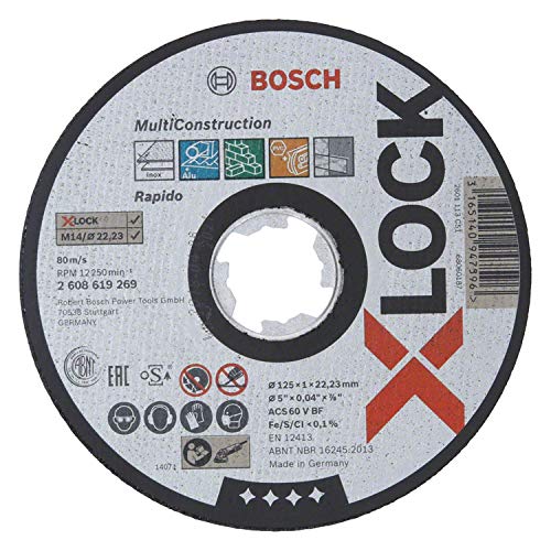 Bosch Professional Expert - Disco de corte recto (para MultiMaterial, X-LOCK, Ø125 mm, diámetro del orificio: 22,23 mm, grosor:1 mm)
