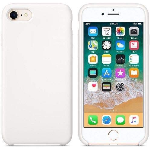 CABLEPELADO Funda Silicona iPhone 7/8 Textura Suave Color Blanco