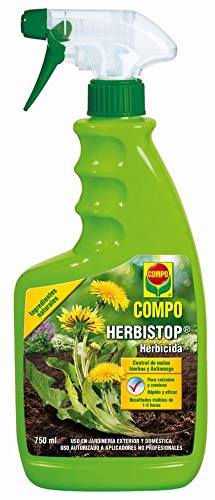 Compo Herbistop Control de Malas Hierbas y antimusgo, Ingredientes Naturales, Apto para jardinería Exterior doméstica, 750 ml