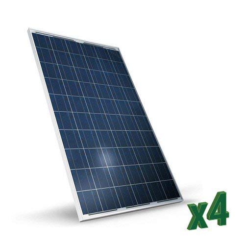 Conjunto de 4 Placa Solar Fotovoltaico 280W Total 1120W Policristalino adecuado para instalaciones en Casa Baita Camper Caravan