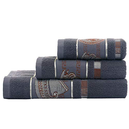 Conjunto de toalla de 3 piezas, 100% algodón puro, súper suave, rico en algodón, altamente absorbente, fácil cuidado, para el hogar, hoteles, spa y Everyayuse (1 toalla de baño, 2 toallas de mano)