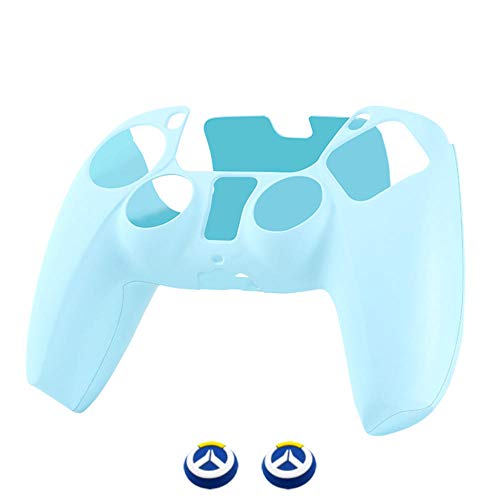 Cubierta del controlador PS5, cubierta protectora, funda ergonómica, asas de piel de goma blanda, 2 piezas de accesorios de palo para DualSense Playstation 5 PS5-Innovative_Colors blue Azul claro）
