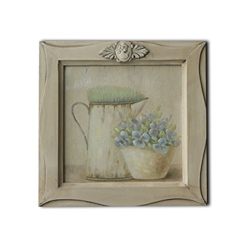 CVHOMEDECO. Cuadro en relieve con imagen de bonsái pintada a mano sobre marco de madera, pintura al óleo para decoración de pared, 11 x 11 pulgadas