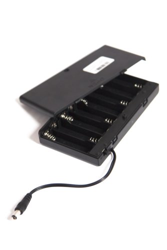 DIGISLIDER 12 voltios 8 Caja del Soporte de batería AA con Conector de CC de 2.1 mm x 5.5 mm y un Interruptor de Encendido/Apagado, para CCTV, Bricolaje, Arduinos, Motores