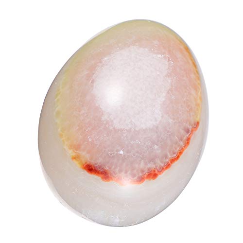DOITOOL Figura de huevo de piedra de mármol con cristal pulido, escultura de huevos de Pascua decorativa pisapapeles de escritorio para manualidades, decoración del hogar, oficina, mininatura