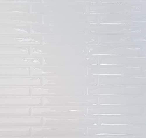 ELIKO - Azulejos adhesivos impermeables de 30,5 x 25 cm – LISTEL BLANCO (lote de 10)