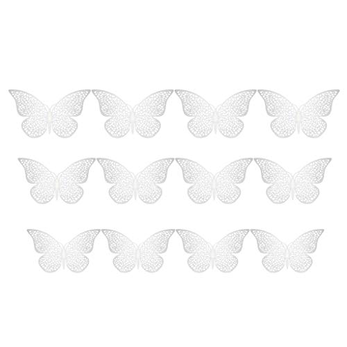Gaoqi 12 Piezas 3D Pegatinas de Pared Huecas Mariposa Nevera para decoración del hogar Nuevo, decoración del hogar Pascua y Eid Onsale