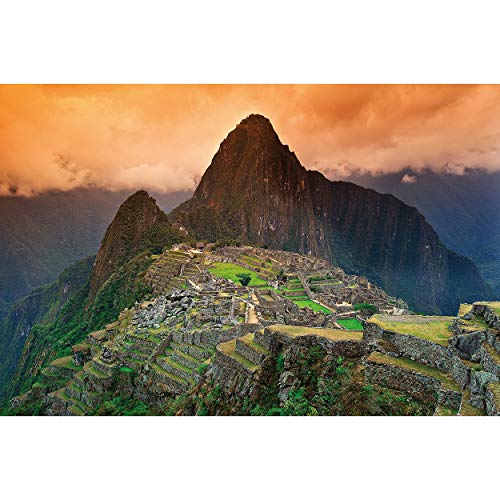 GREAT ART XXL Póster – Machu Picchu – Mural América del Sur Perú Vistas Inca City Ruina Patrimonio Mundial de la UNESCO Paisaje Cultural Cartel de la Pared Foto y decoración (140 x 100 cm)
