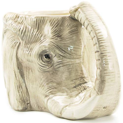 GZSC Reutilizable Taza de café 1 Pieza Taza de café de Animales de la Vida Silvestre Elefante Salvaje Aventura Taza de Elefante 3D Taza de Elefante de cerámica Creativa Taza de Oficina Adorable