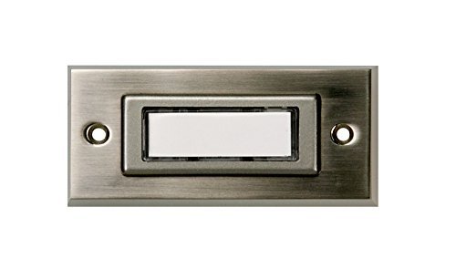 HUBER Pulsador de timbre de superficie de metal - con placa de identificación - timbre de superficie I pulsador de latón cromado - timbre puerta frontal