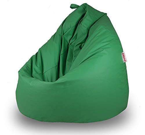 Italpouf - Puff Pera de Polipiel XXL 100 x 130 cm 500l con Funda Extraible Indoor Muy Resistente Moldeable con Relleno, 21 Colores (Verde)