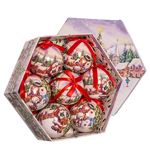 Juguetes Industriales S.A. Bolas de Navidad con Papá Noel de plástico Verdes nórdicas para decoración Christmas - LOLAhome