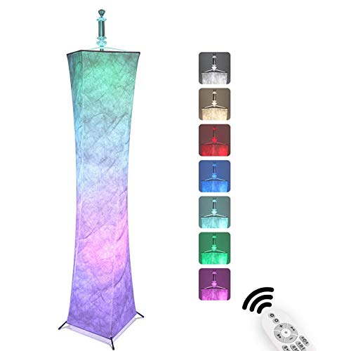 Kacsoo Lámpara de pie LED Luz Suave Multifuncional RGB Luces Decorativas 60 '' Lámpara de pie Moderna Ambiente romántico Diseño Moderno Minimalista para Sala de Estar Dormitorio y habitación de niños