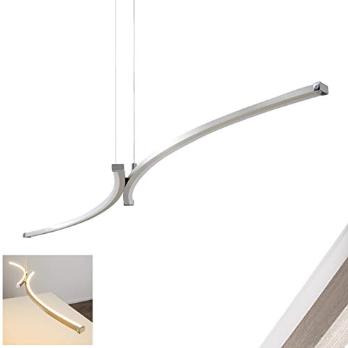 Lámpara Colgante LED Seward altura regulable - 2x 8W LED alta eficiencia Color Níquel & Cromo para cocina Comedor