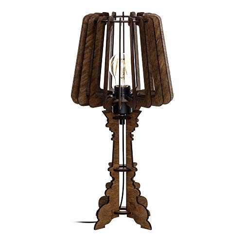 Lámpara de mesa de marquetería exótica de madera marrón de 50 cm - LOLAhome