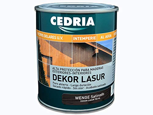 Lasur protector madera exterior al agua Cedria Dekor Lasur 4 litros (Wengé)