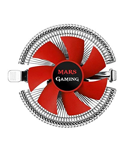 Mars Gaming MCPU1V2 - Disipador CPU (PWM, 90 mm, Perfil bajo y Soporte hidráulico) Color Rojo