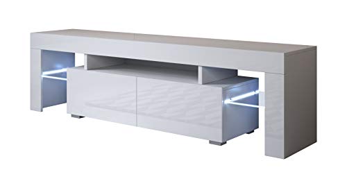 Mueble TV Modelo Unai (160x45cm) Color Blanco con LED RGB