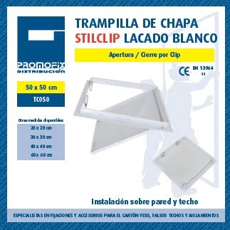 Nuevo Trampilla de Chapa Stilclip, Lacada Blanca, 500mm x 500mm, Cartón Promofix 1 Pieza