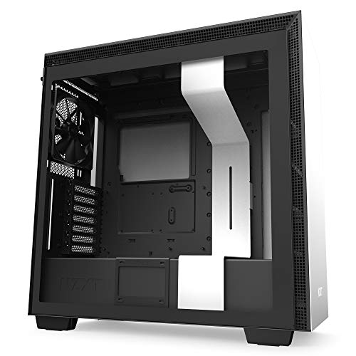 NZXT H710 - Caja PC Gaming Semitorre ATX - Panel frontal E/S Puerto USB de Tipo C - Panel Lateral de Cristal Templado de Apertura Rápida - Preparado para Refrigeración Líquida -  Blanco/Negro