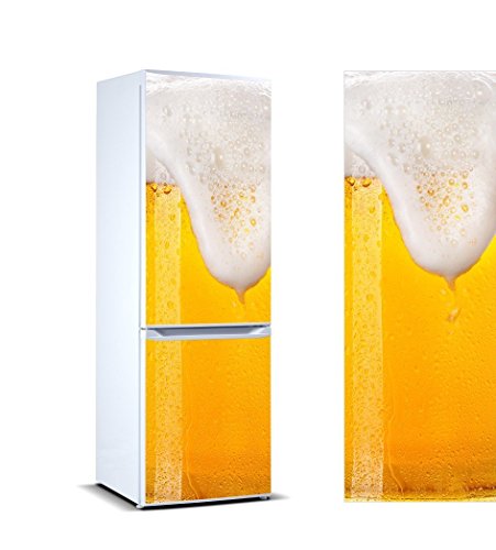 Oedim Vinilo para Frigorífico Cerveza Espumosa 185x60cm | Adhesivo Resistente y Económico | Pegatina Adhesiva Decorativa de Diseño Elegante