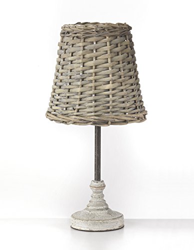 onli 4887/L Lámpara de mesa cesta con lámpara E27, Color blanco, 20 x h 40 cm
