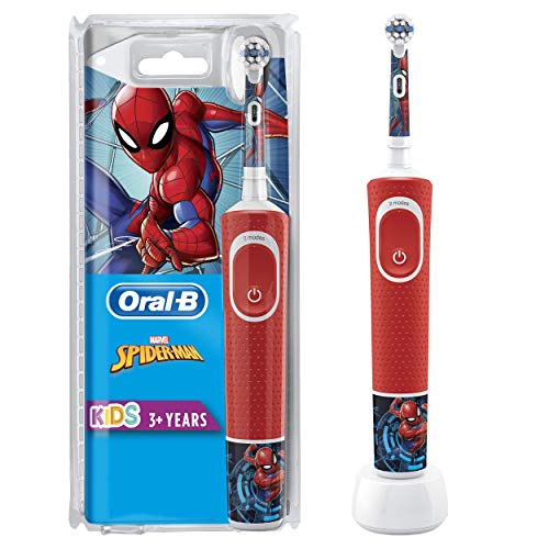 Oral-B Cepillo eléctrico recargable para niños, 1 mango con personajes de Disney Spider-Man, a partir de 3 años, ideal como regalo de Navidad